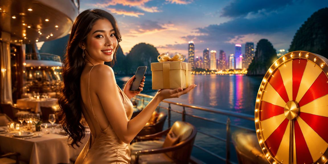 Vịnh Hạ Long minh họa roulette và không gian casino trực tuyến cho người Việt