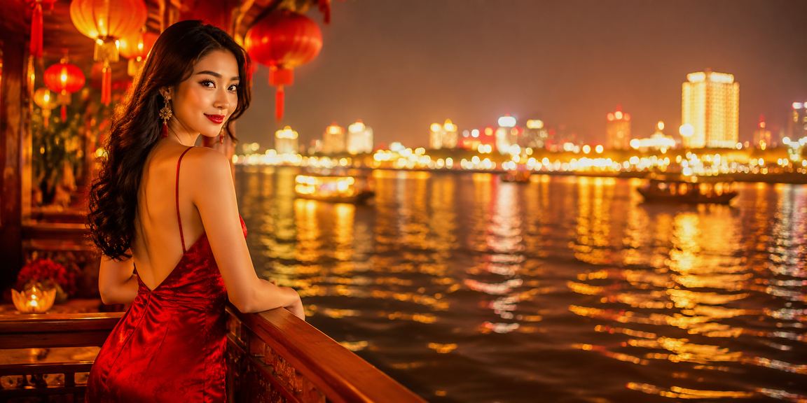 Không khí lễ hội vùng Mekong minh họa bàn baccarat và casino trực tiếp