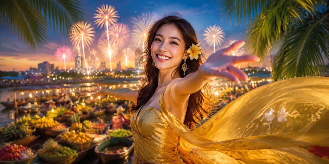 Không khí lễ hội Mekong minh họa xổ số và thanh toán VND trong trò chơi